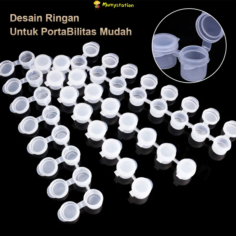 Mumystation Pot Cat Plastik Renteng Strip 8x5ml Kosong Empty paint cup 6