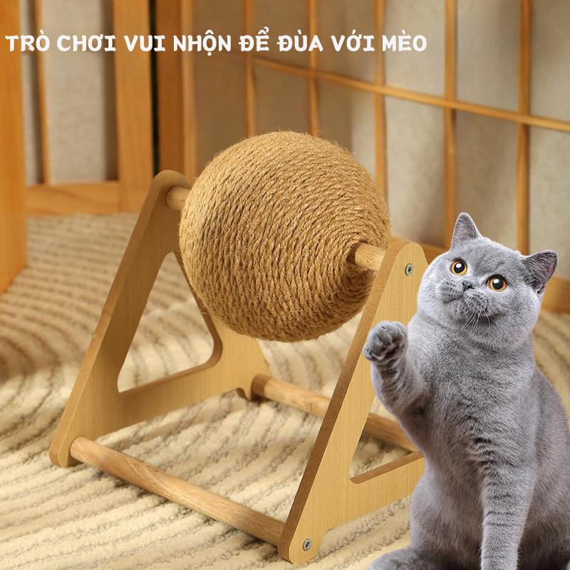 Bảng cào mèo đa năng, Bóng xoay tam giác, Đồ chơi cho mèo - Kèm bóng lông thú cưng