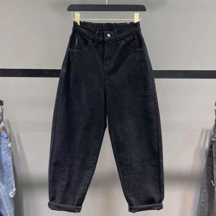 TRI ÂN TẾT quần baggy kaki - jean dài dành cho nữ chubby từ 50kg đến 92kg có lưng chun sau co giãn