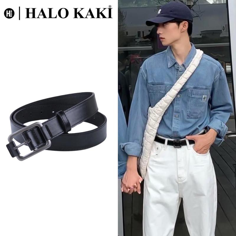 THẮT LƯNG MẶT VUÔNG BASIC - UNISEX HÀN QUỐC BẢN 3 CM BASIC DA PU Nam giới Titan