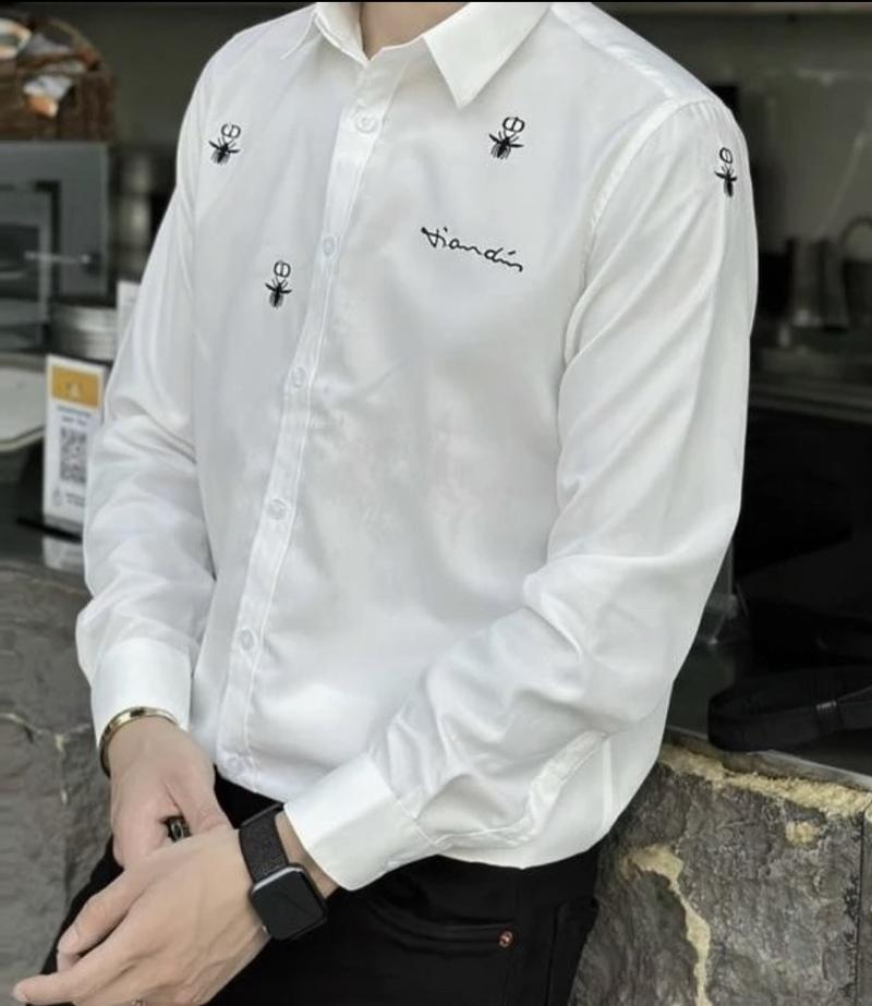 Product Introduction of Áo sơ mi nam dài tay ᵰgực thêu chữ kí họa tiết thêu ong bay boy phố - Menswear Kate 7