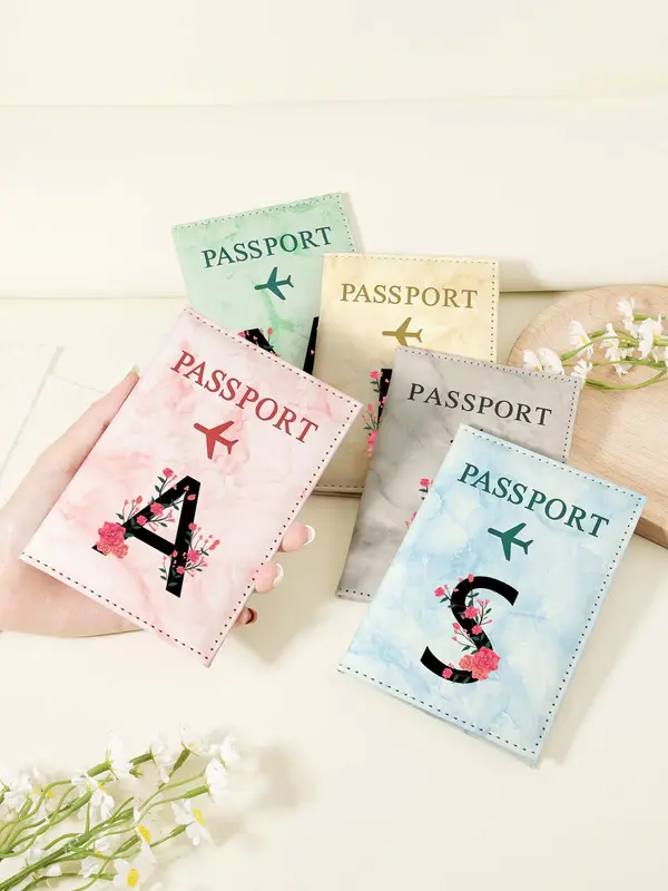 Fashionable Letter Pattern Passport Case, Multi-functional Passport Holder, Simple and Minimalist Passport Holder, Suitable for Storing ID Cards When Going Out 5