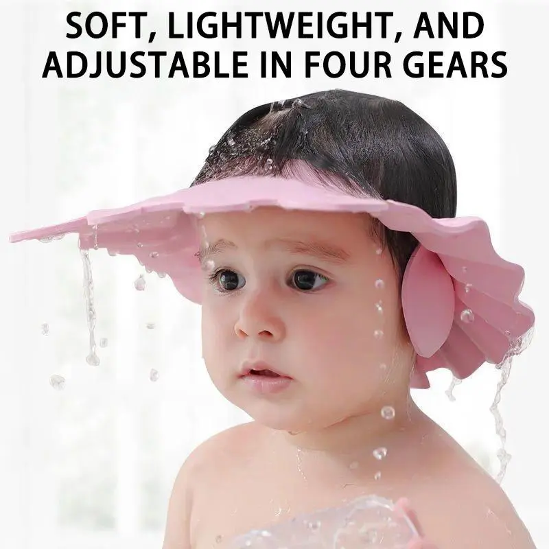Adjustable Shampoo Shower Cap, Waterproof Shampoo Cap to Protect Ears and Eyes from Water, Baby Bath Accessories