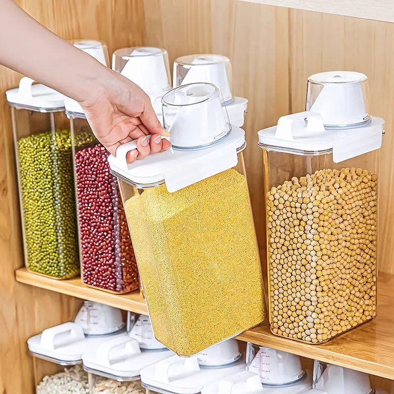Japanese Style Cereal Jar Rice Container Home Use Insect-Proof Moisture-Proof Sealed Flour Storage Jar Rice Bucket Grain Storage Box