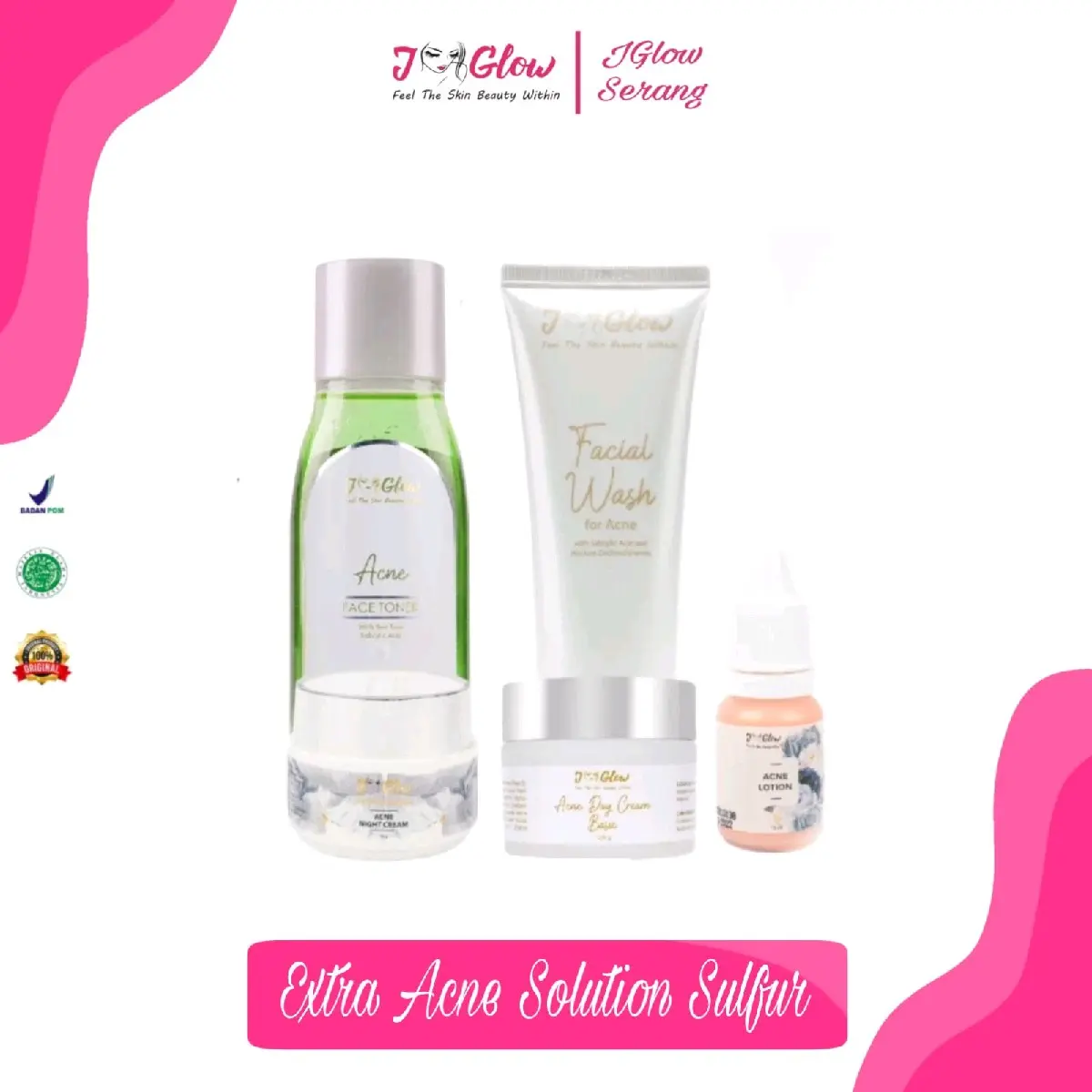 Jglow Skincare Xtra Acne Solution Sulfur Berjerawat Berminyak