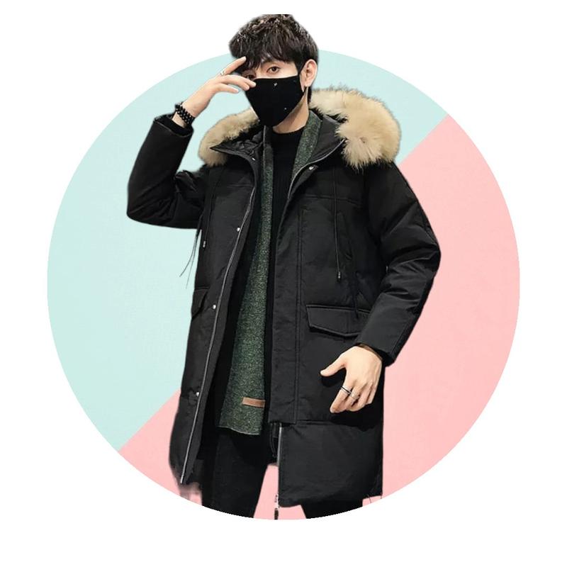 Jaket winter pria tebal musim dingin kerah bulu korean style High Motor 0