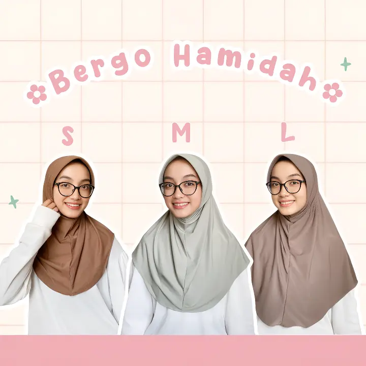 Jilbab Sport Hijab Sporty Bergo pet tebal Hamidah Jilbab Instans Ukuran S M L || Jersey Wanita Sporty Instan Volly Badminton Basket Futsal || HIJAB BERGO INSTAN PET BAHAN JERSEY BERGO HAMIDAH Muslim Kerudung