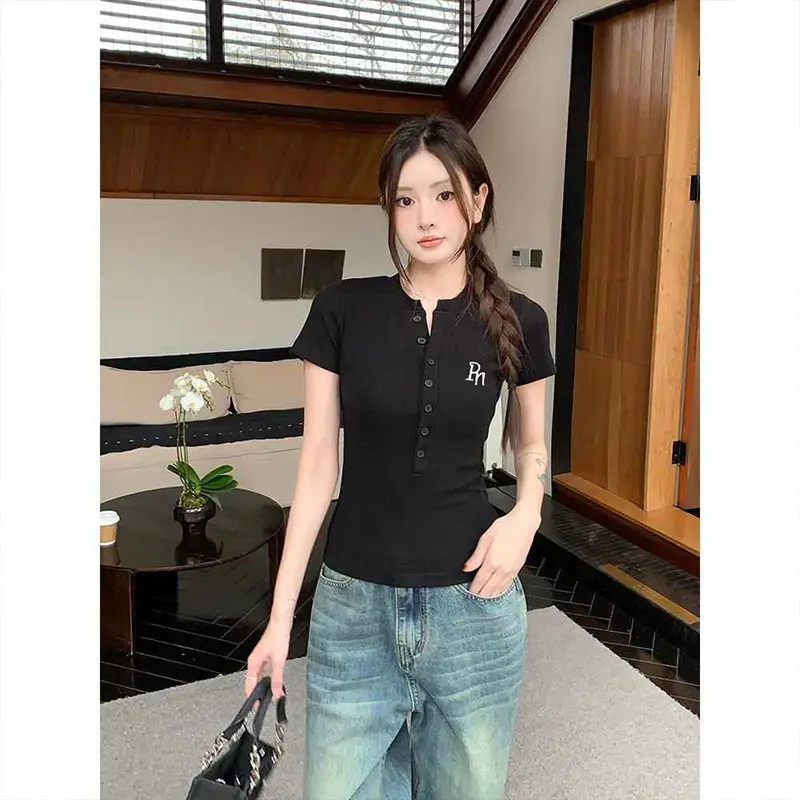 Ão Thun ThêU TRÃM V'A TAYNGÃN CÃ Tru Tàu Óm Gon Minisize BigsizePhuong Phuong House Women Nǔ Top