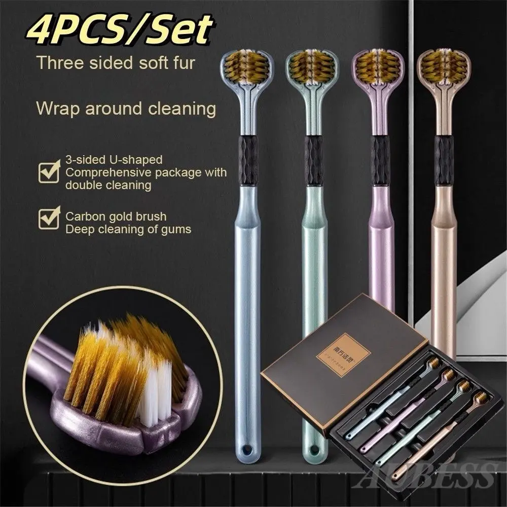 Hộp 4 Chiếc Bàn Chải Đánh Răng Đa Chiều Chải 3 Mặt, Lông Mềm Đánh Bay Mọi Mảng Bám Trắng Răng Hộp 4 Chiếc Bàn Chải Đánh Răng Đa Chiều Chải 3 Mặt, Lông Mềm Đánh Bay Mọi Mảng Bám Trắng Răng