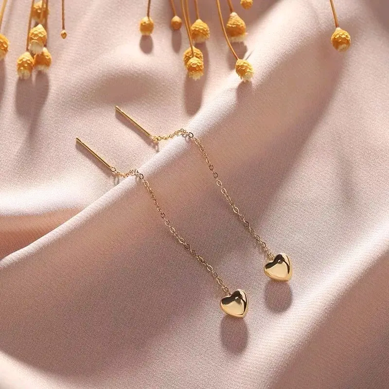 Anting Titanium Wanita Hati Juntai Simpel 1102 2