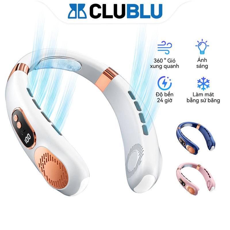 CLUBLU Quạt Đeo Cổ Mini N11Pro Có Đèn LED Không Cánh Dây Làm Mát Hiển Thị Pin Trâu Đọc Buổi Tối Phụ Kiện
