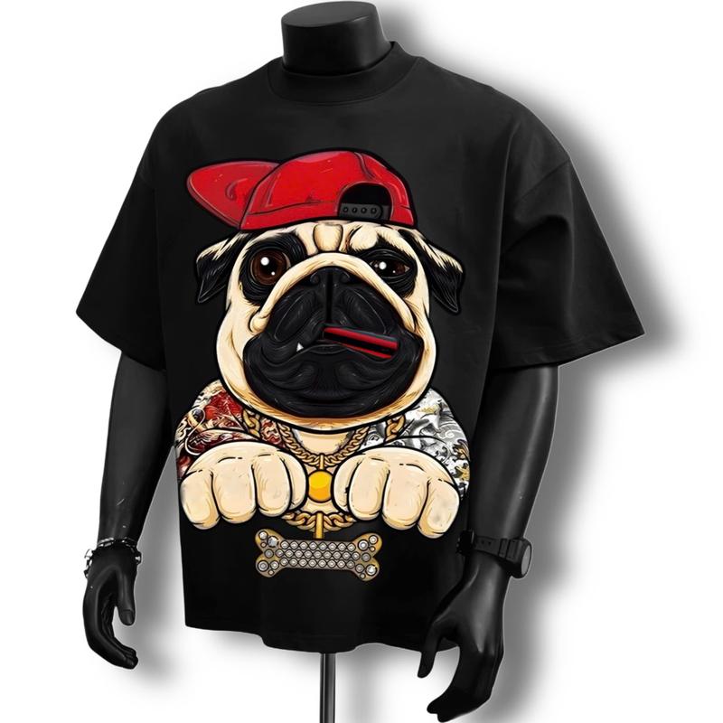 Áo Thun Nam Nữ Chất Cotton 1OO% Mềm Mịn Phông Basic Cổ Tròn Top Menswear CHÓ MŨ ĐỎ