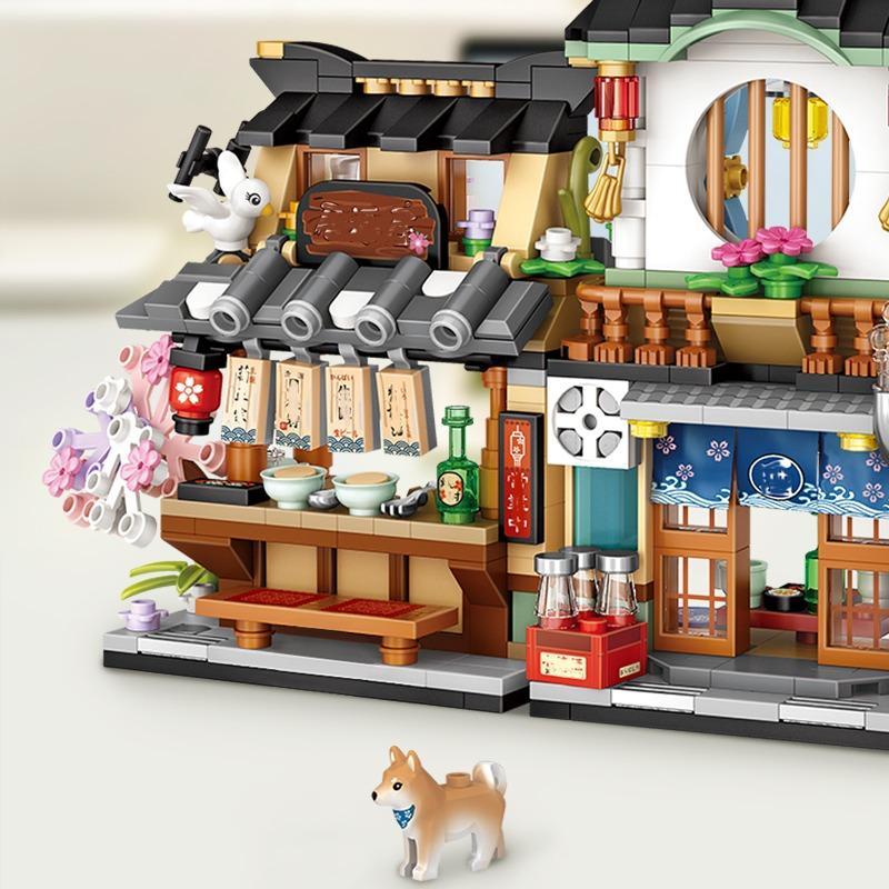 789pcs/set Japanese Restaurant Building Blocks Set, Creative DIY Building Blocks Toy For Kids 5