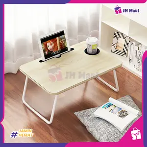 JH MART - Meja Belajar Laptop Lesehan Lipat Portable Serbaguna Kayu Besi Kokoh Kerja Multifungsi