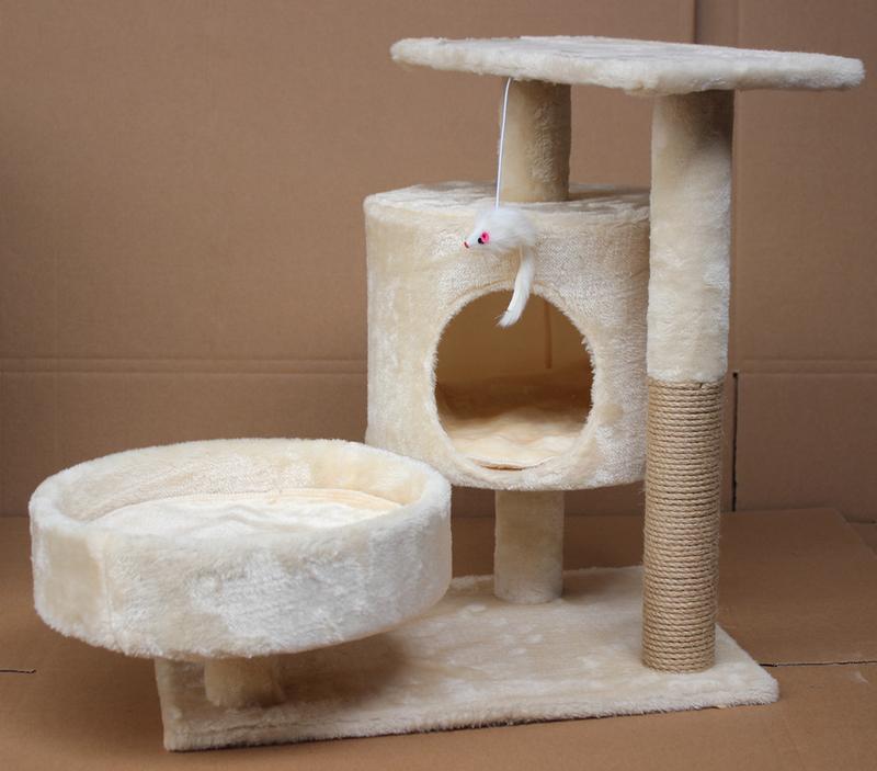 Product Introduction of Ready to ship 2-story cat condo, cat climbing frame ‼️ Cat condo, cat scratching post, cat bed, cat toys, cheap cat condo # P122. 3