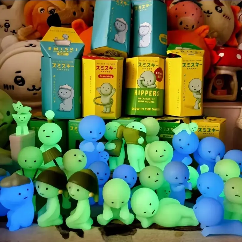 Smiski Hippers Series Glow in The Dark Sonny Angel Mystery Box Figures Phone Attachment Doll Collection Birthday Christmas Gift