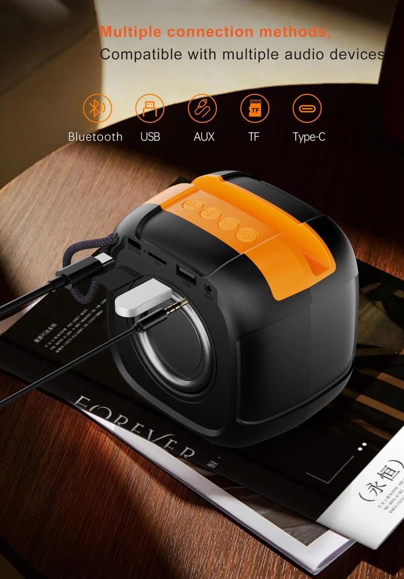Product Introduction of Portable Mini Speaker Caixa De Som Bluetooth SY-307 with RGB Light Support Hands-free Call USB Drive TF Card AUX FM Radio TWS 9