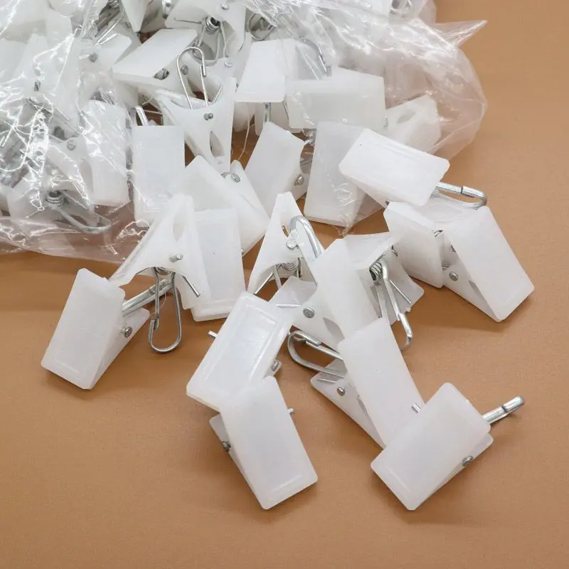 Kẹp Rèm, Cỡ Nhỏ Màu Trắng, Kẹp Đồ Lót, Nhẫn Móc, Phụ Kiện Bền, Thích Hợp Cho Rèm Giường, Snap Răng Mạnh 2