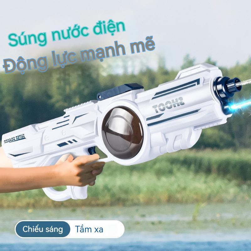 Súng nước điện cho trẻ em mùa hè, súng nước hoàn toàn tự động, đồ chơi trẻ em trai có dung tích lớn, bắn liên tục 6
