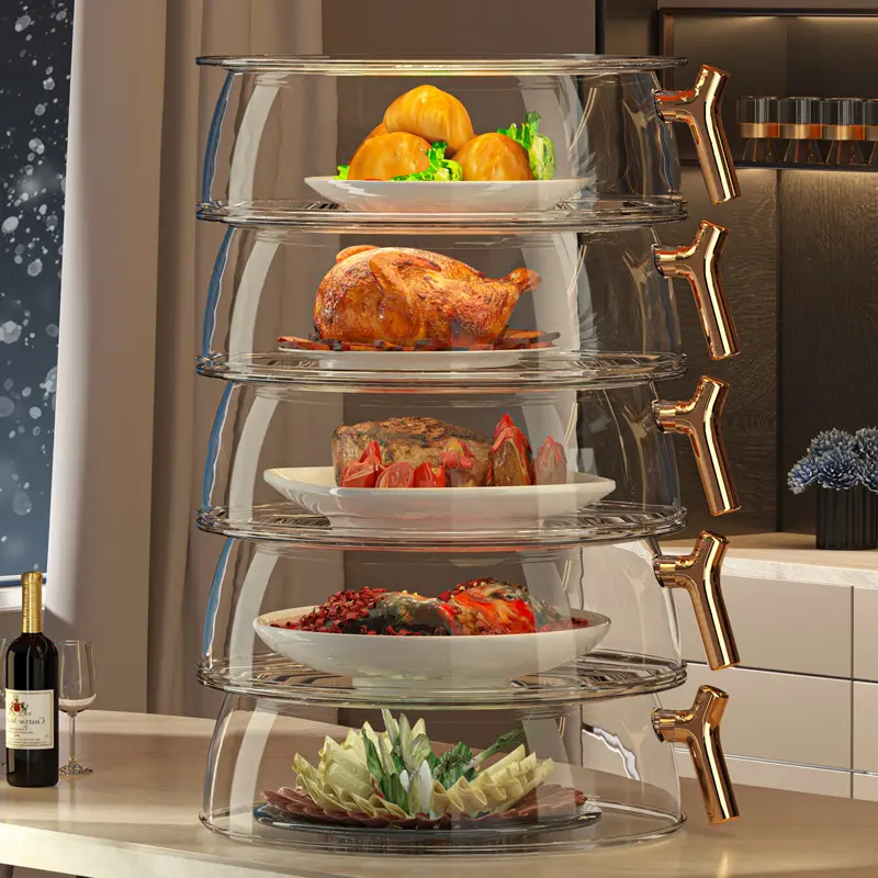 Household Leftovers Dish Cover Vegetable Cover Multi-Layer Kitchen Dustproof Insulation Food Cover Dining Table Multi-Functional Insulated Vegetable Cover Vegetable Cover Containers Utensils