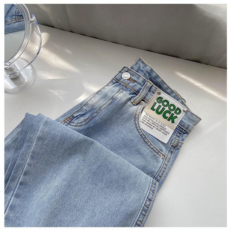 Product Introduction of New Biru muda kulot longgar high waist celana jeans panjang wanita（GOOD LUCK）（realpict） 10