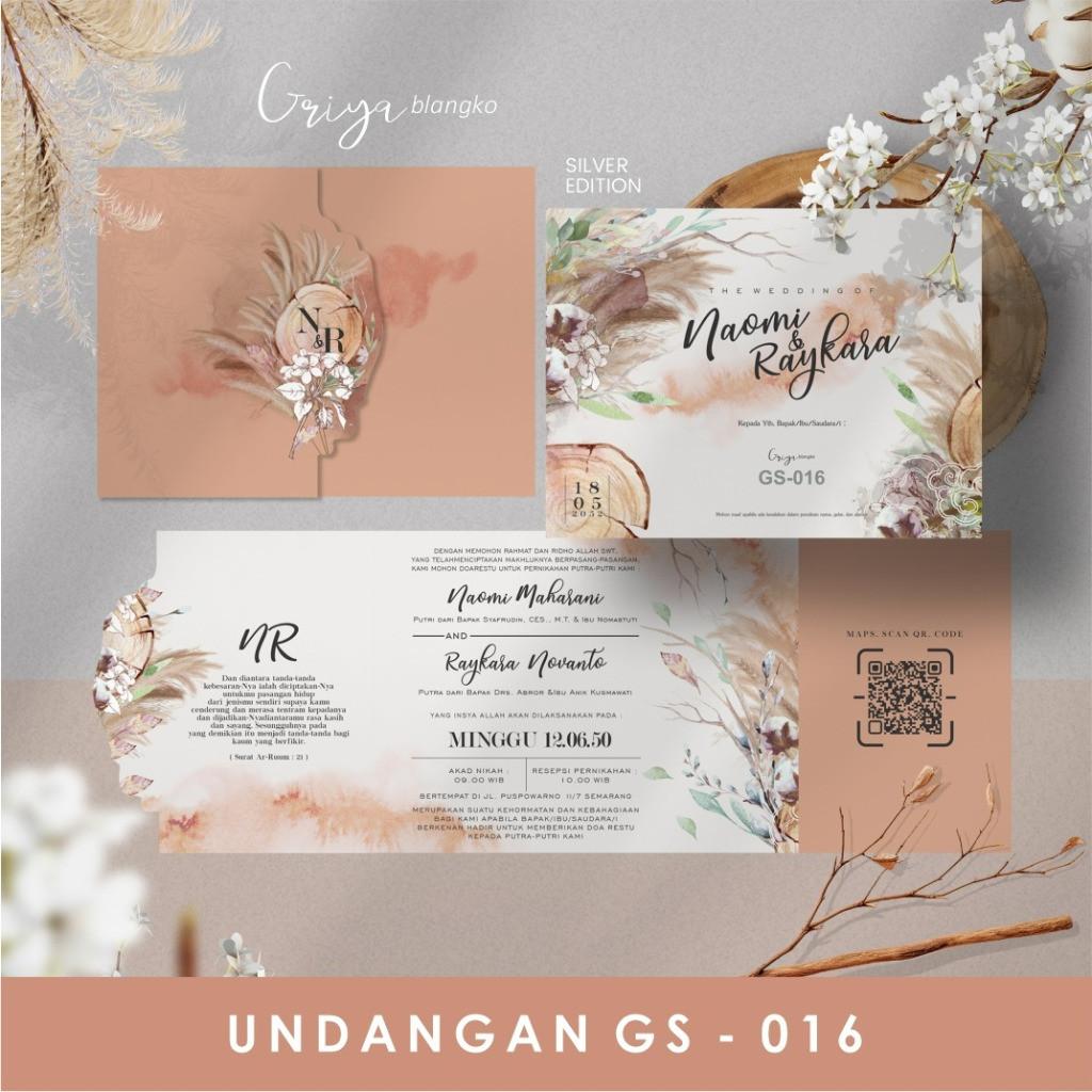 Undangan Pernikahan PROMO Terbatas  GRIYA GS 016  | Paket Le Elegan Modern Paket Lengkap 100 PCS Gratis Label & Plastik - JanjiKita | Default