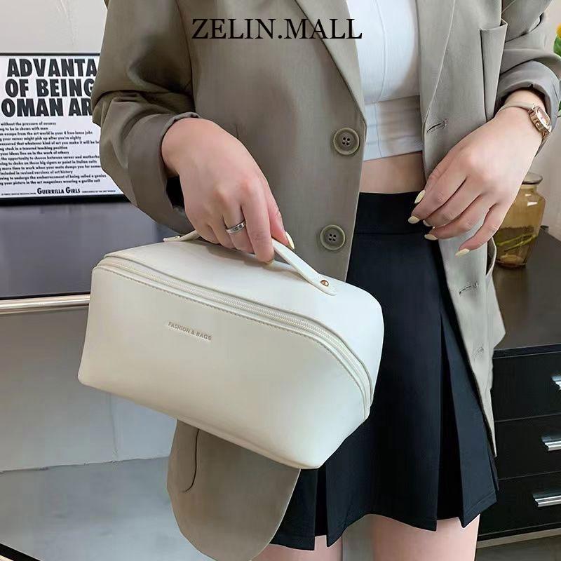 Tas Kosmetik Perjalanan Besar untuk Wanita Pu Kulit Organizer Kosmetik Kantung Penyimpanan Tas Rias Berkapasitas Tinggi Untuk Kotak Rias Wanita 4