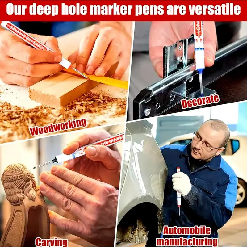 Spidol Pulpen Pena Permanen Tukang Bangunan Kepala Panjang Long Nip Tip Waterproof Paint Marker Penanda Besi Kayu Plastik Ban Mobil Motor Tahan Air 7