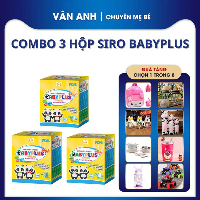Combo 3 hộp siro ăn ngon babyplus (kèm quà ) Cho Bé Vitamin