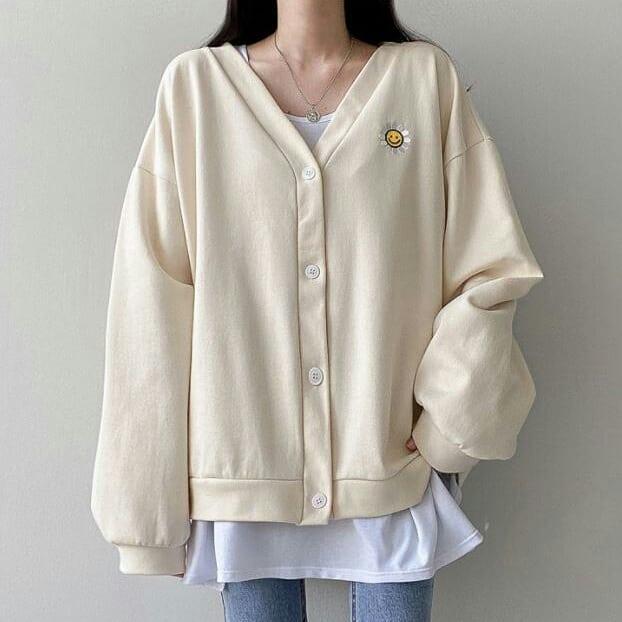 DAISY FLOWER BORDIR CARDIGAN - CARDIGAN WANITA OVERSIZE BORDIR - KOREAN STYLE Baju Bandung 2