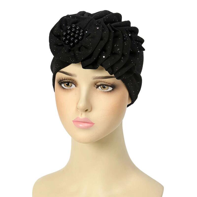Product Introduction of 2025 Newest wer Turban Indian Hat Beads Beanies Bonnet Chemo Cap Women Muslim Hijab Hair Loss Headscarf Wrap Turbante Mujer 12