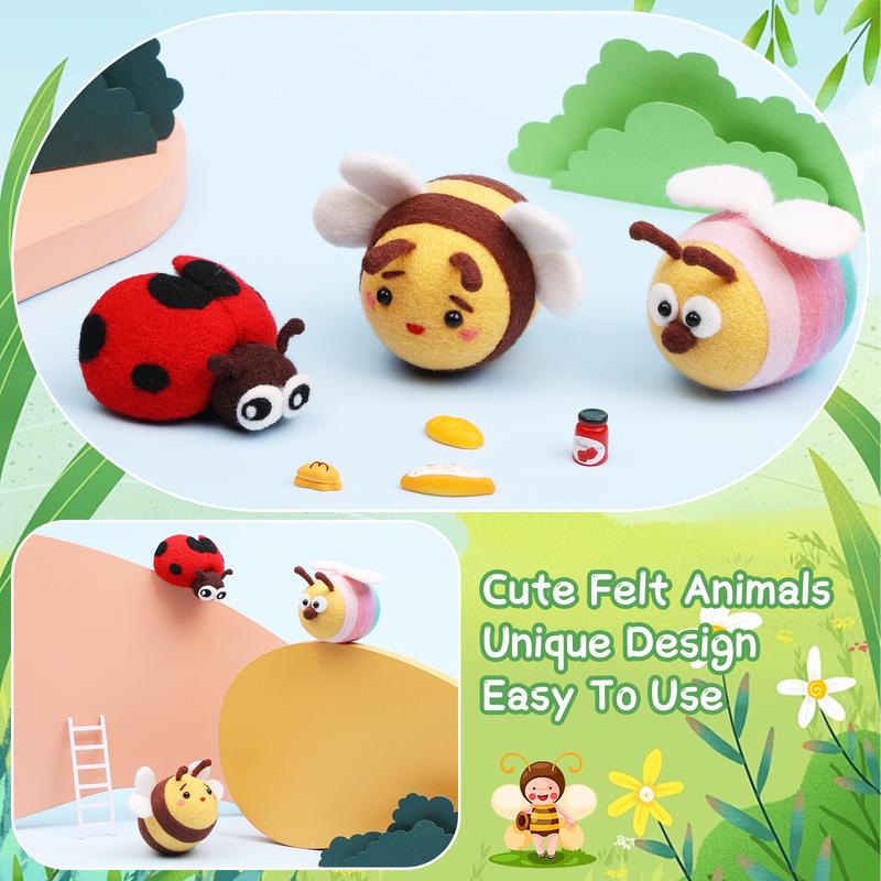 Product Introduction of Seven-Star Ladybug Wool Felt Pendant DIY Wool Felt Punching Fun Material Kit for Children and Adults Handmade Toy 3