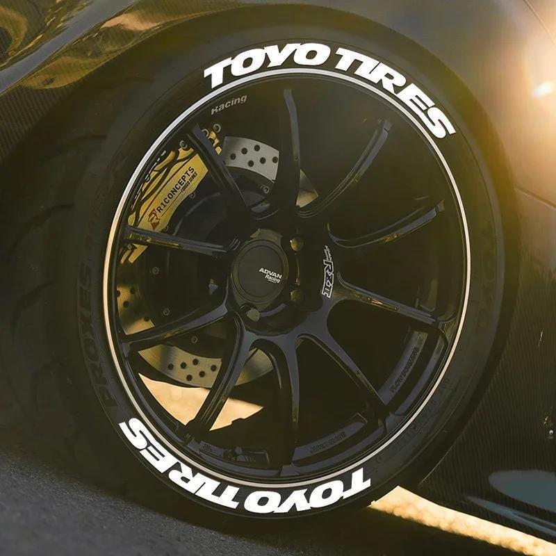 Product Introduction of 4 Sets For 4 Wheels Letters Tire Car Stickers Universal 3D Auto Motorcycle Water proof Decals Styling In-One-Piece Stickers 0