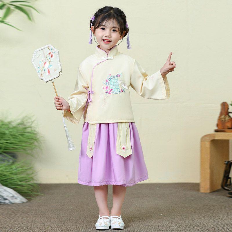 Bộ Trang Phục Hán Phục Trung Quốc Cho Bé Gái, Phong Cách Dân Tộc Cổ Điển Trang Phục Cổ Trang Dân Tộc, Bộ Đồ Hai Mảnh, Thích Hợp Cho Mùa Xuân Và Mùa Thu, Hàng Mới Về, 2022 / 2024 6