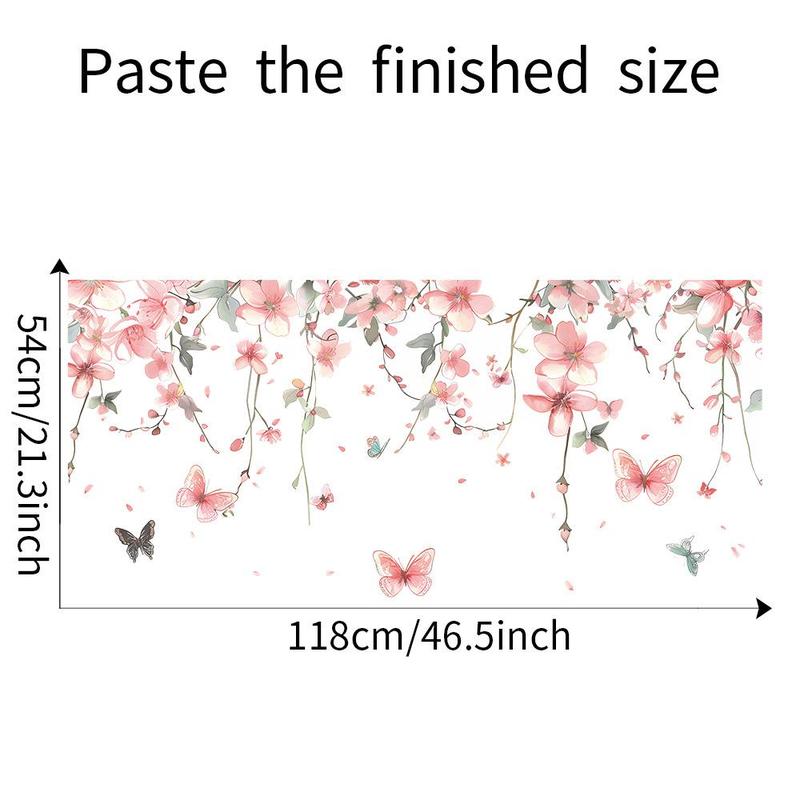 Product Introduction of Butterfly Flower Pattern Wall Sticker, 1 Count Colorful Exquisite Self-adhesive Wall Decal, Decorative Wall Art for Home Living Room Bedroom School Office 13