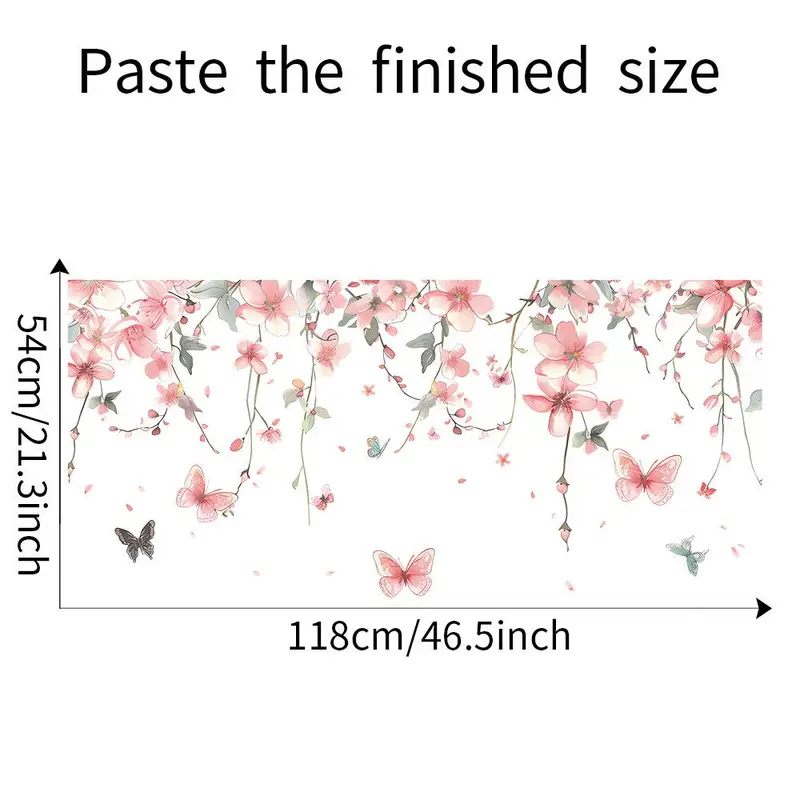 Butterfly Flower Pattern Wall Sticker, 1 Count Colorful Exquisite Self-adhesive Wall Decal, Decorative Wall Art for Home Living Room Bedroom School Office 2
