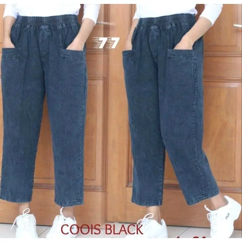 BIG SIZE Celana Baggy Pants BAMBE Jeans (Bb 45-85kg) Denim Melar Casual 5