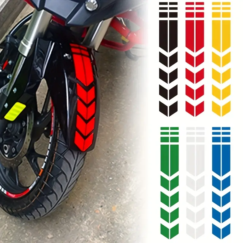 1pc Motorcycle Arrow Stripe Sticker Fender Universal Waterproof And Oil-proof Reflective Motorcycle Decal, Motorcycle Accessories, Car Sticker