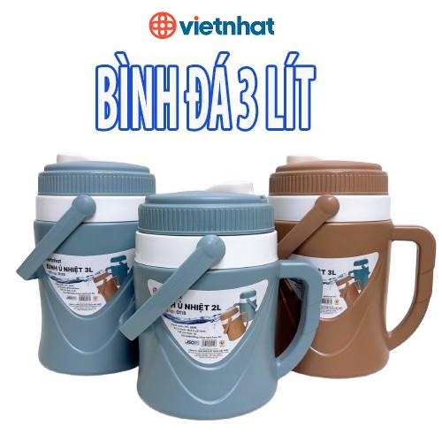 Bình nước giữ nhiệt, Bình ủ nhiệt 2L - 3L cao cấp, bình nước việt nhật thùng đá giữ nhiệt 2 lít