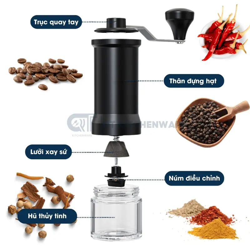 Máy Xay Cà Phê Cầm Tay Cao Cấp - QT KITCHENWARE 4