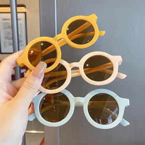 แว่นกันแดดเด็ก แฟชั่นใหม่ กรอบกลม เหมาะสำหรับทารก ถ่ายภาพ ม่านบังแดดกลางแจ้ง ป้องกันรังสียูวี ป้องกันดวงตา