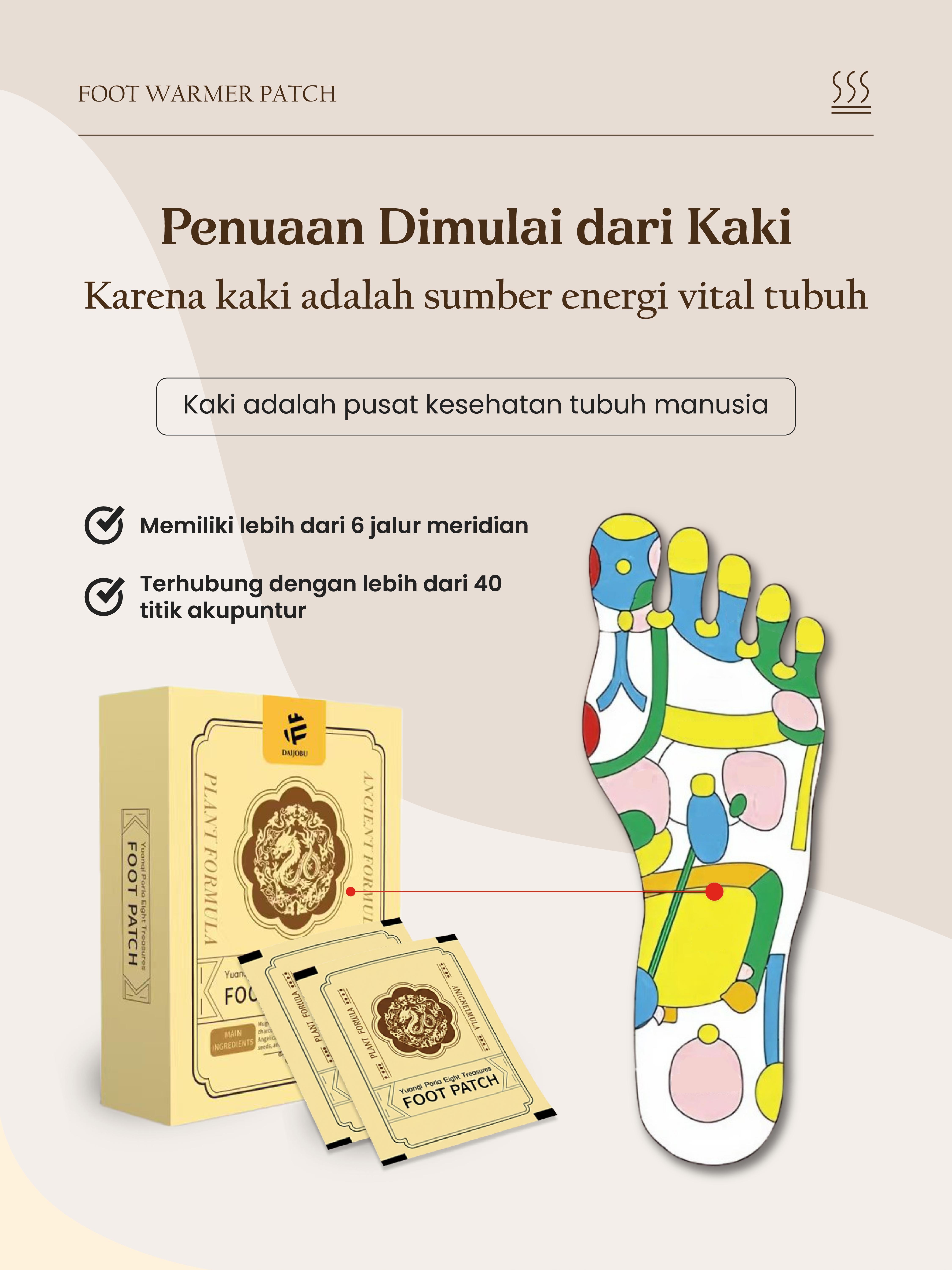 [2.0] Daijobu Koyo Kaki Herbal Patch Detoksifikasi Ginger Alami & Aman Menghilangkan Racun Tubuh Original