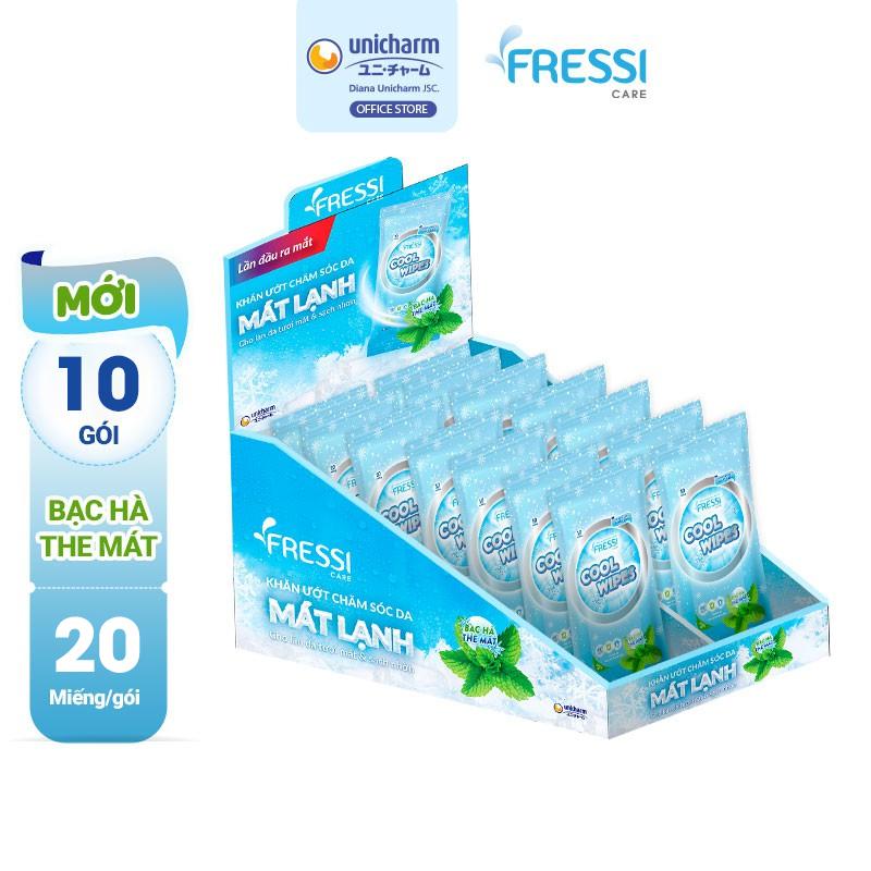 [COMBO 10] Fressi care Cool Wipes Khăn ướt chăm sóc da 20 miếng/gói