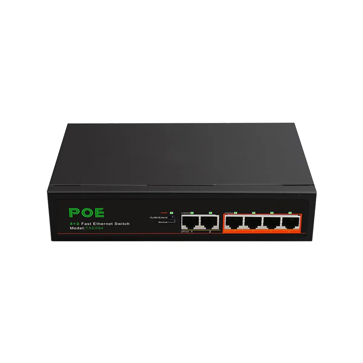 6 Ports POE Switch 4-PoE+2 UP-Link 100Mbps Fast Ethernet Network Home Network Hub Adapter Series Power Connect