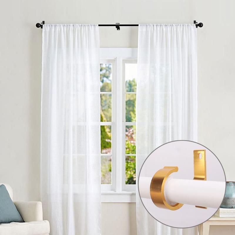 Curtain Rod Installation Hook Aluminum Alloy Hanger Storage Rack Holder Bracket Strong Sturdy Home Decoration Accessories 3