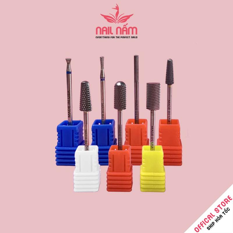 Đầu mài nail thép titan cao cấp Made in USA - Model M, phá gel, mài mịn, ẩn, khắc 3D