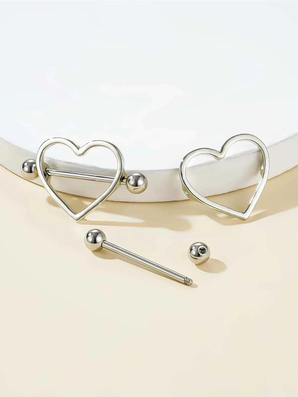 Summer Fashion Heart Shaped Nipple Ring, Nipple Piercing for Women, Trendy All-match & Exquisite Pierced Nails for Party, Daily Clothing Decor, Valentine's Day, Gift 1