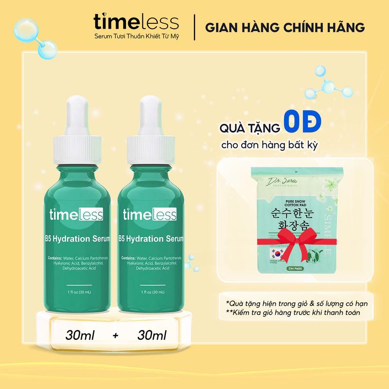 Combo 2 Chai Serum Timeless Skincare Vitamin B5 Cấp Nước Phục Hồi Và Làm Đẹp Da 30ml