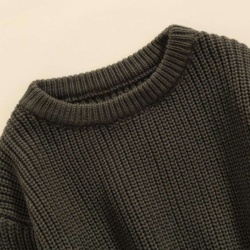 Product Introduction of Baby Solid Color O-neck Sweater Loose Fit Long Sleeve Knitted Pullover for Autumn Winter Casual Clothes 48