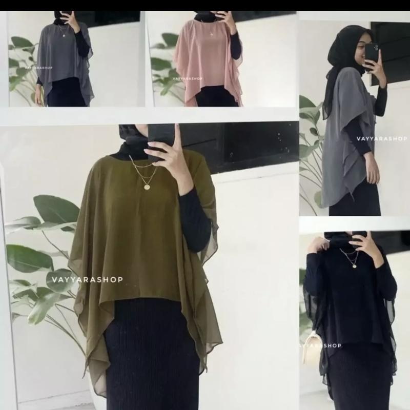 Product Introduction of BAJU ATASAN WANITA OUTER POLOS BAHAN CERUTY BABYDOLL TERBATU 2022 Muslim Cardigan Oversize Kaos Panjang Kardigan Twill Weave Modest 43